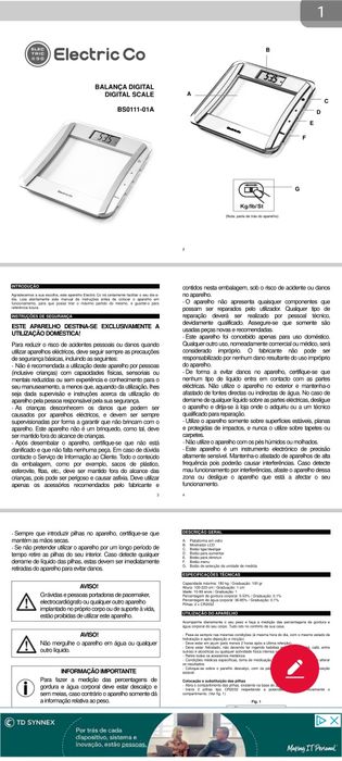 Balança digital inteligente