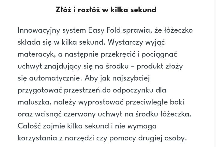 Łóżeczko turystyczne z materacem