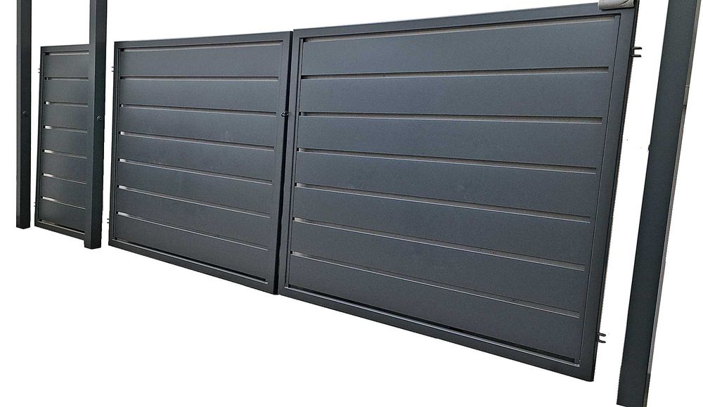 Brama dwuskrzydłowa wysoka palisada 4x1,50 m+ furtka 1x1,50 m. Komplet