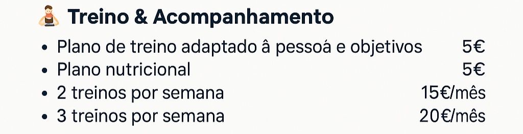 Planos de treino , dieta e acompanhamento