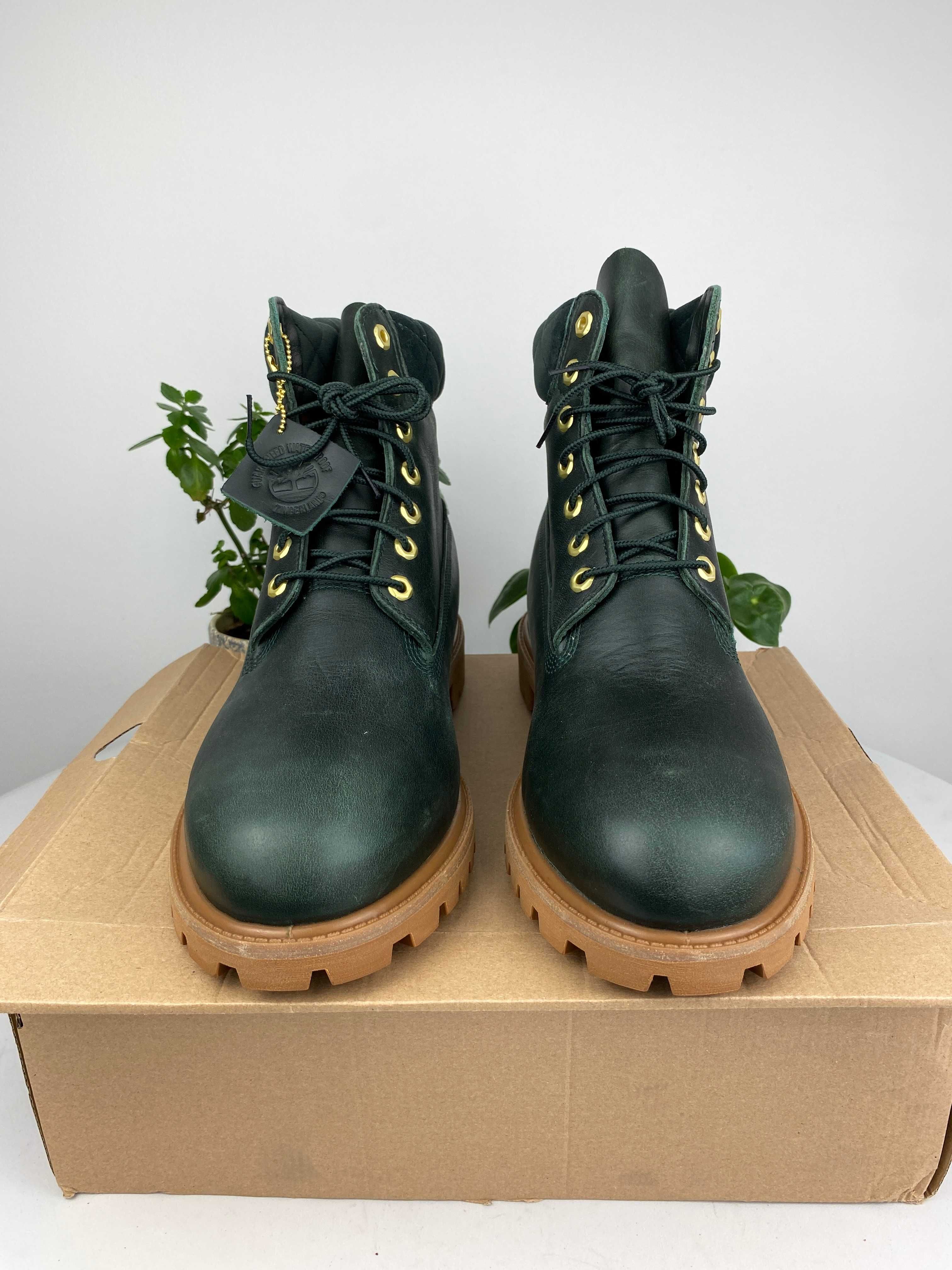 zielone brązowe buty botki trapery timberland Premium 6 Inch r47,5 n34