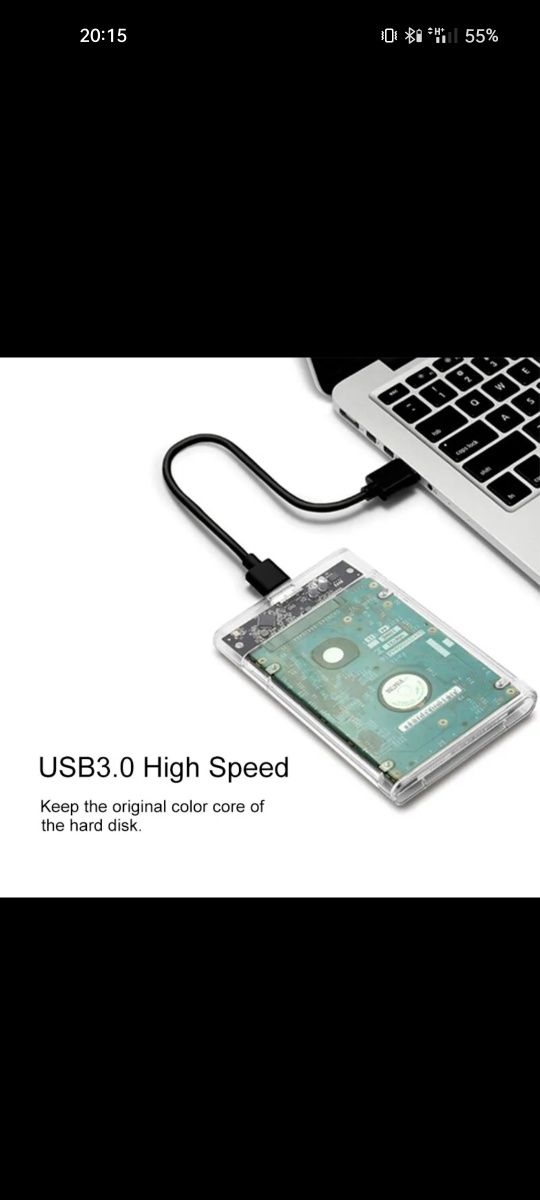 Przezroczysta kieszeń obudowa dysku USB 3.0 SATA 3.0