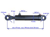 Siłownik hydrauliczny cylinder dwustronnego działania wysuw 320 mm