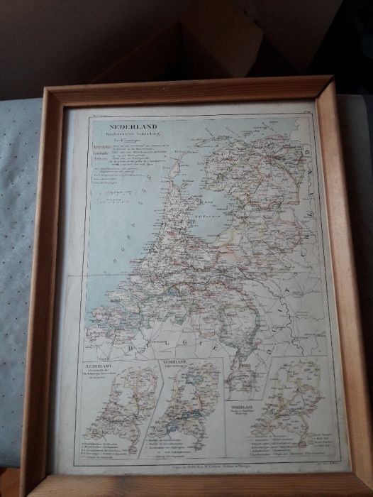 Obraz Klasyczna Mapa Niderlandów (Holandii) 42,5x32,5 cm