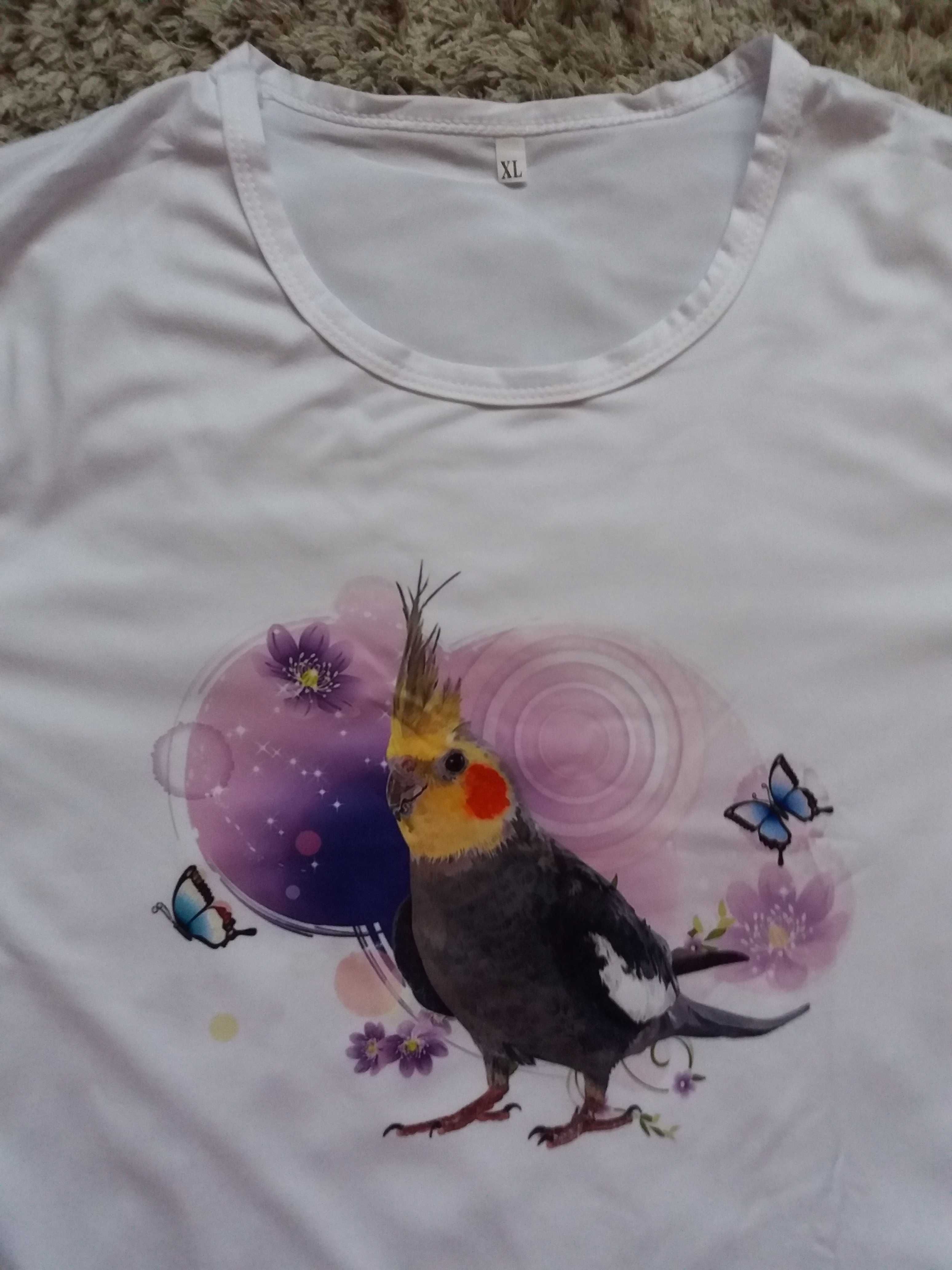 Koszulka T shirt damski papuga nimfa