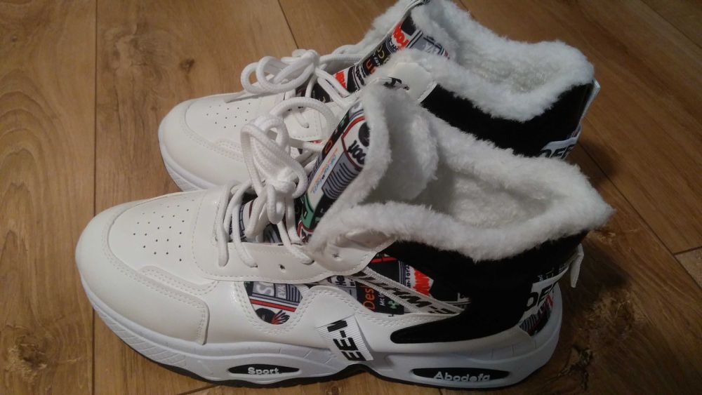 Buty Męskie Zimowe Ciepłe Sneakersy Polar Grube Antypoślizgowe