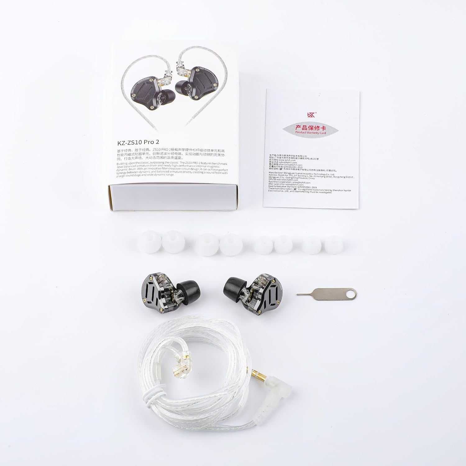 ⇒ KZ ZS10 Pro 2 (black, mic) - гибридные проводные наушники (1DD+4BA)