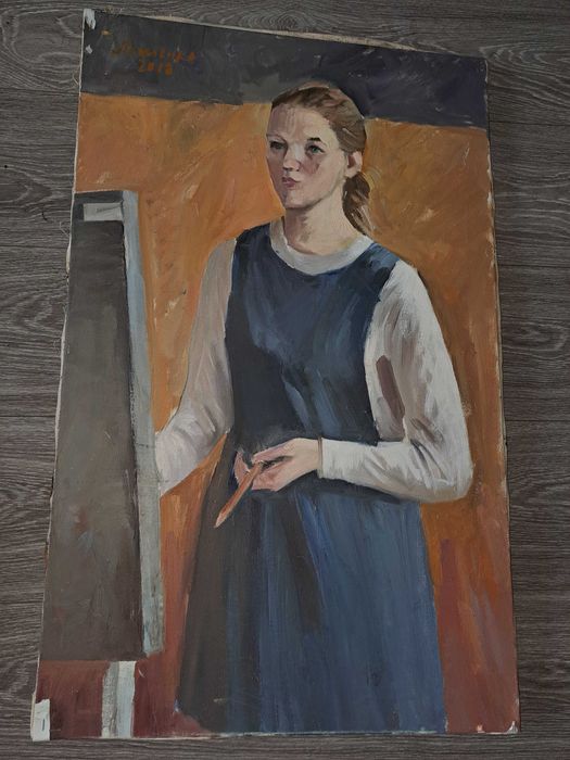 Картина холст Девушка художница 50на80см