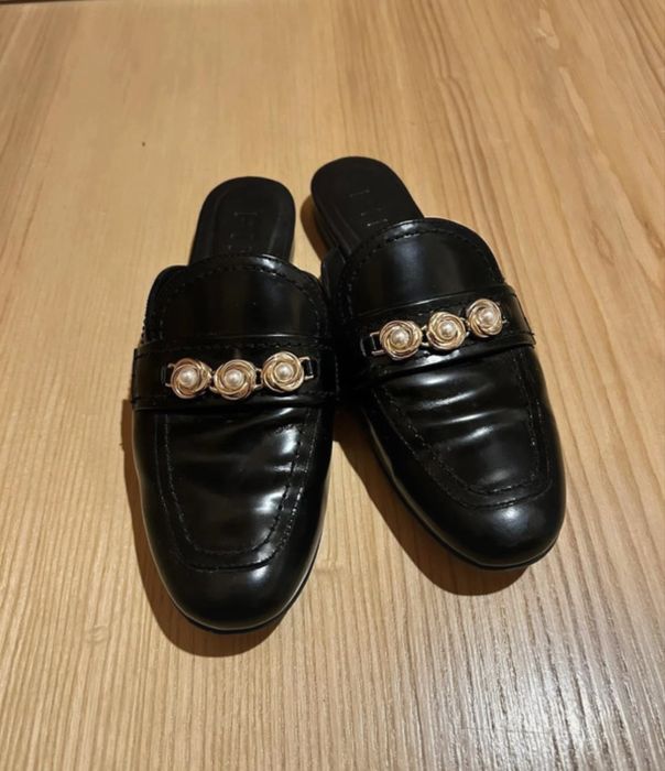 Klapki / Mule Pinko ze skory naturalnej