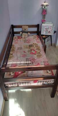 Одномісне (односпальне) дерев'яне ліжко  + матрац