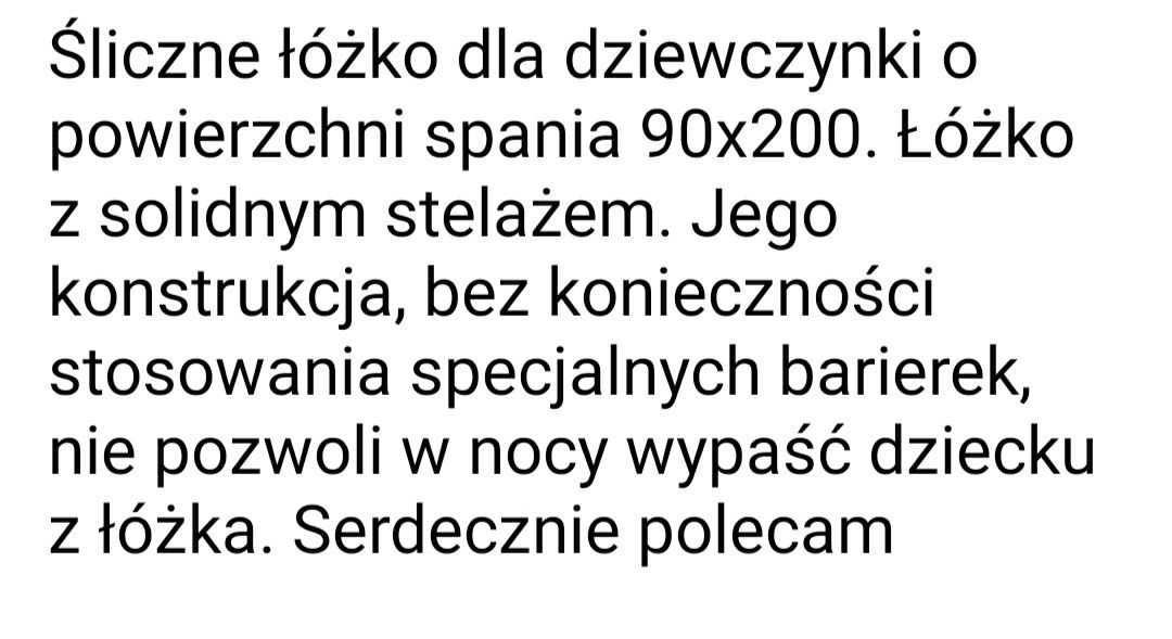 Łóżko dla dziewczynki 90x200