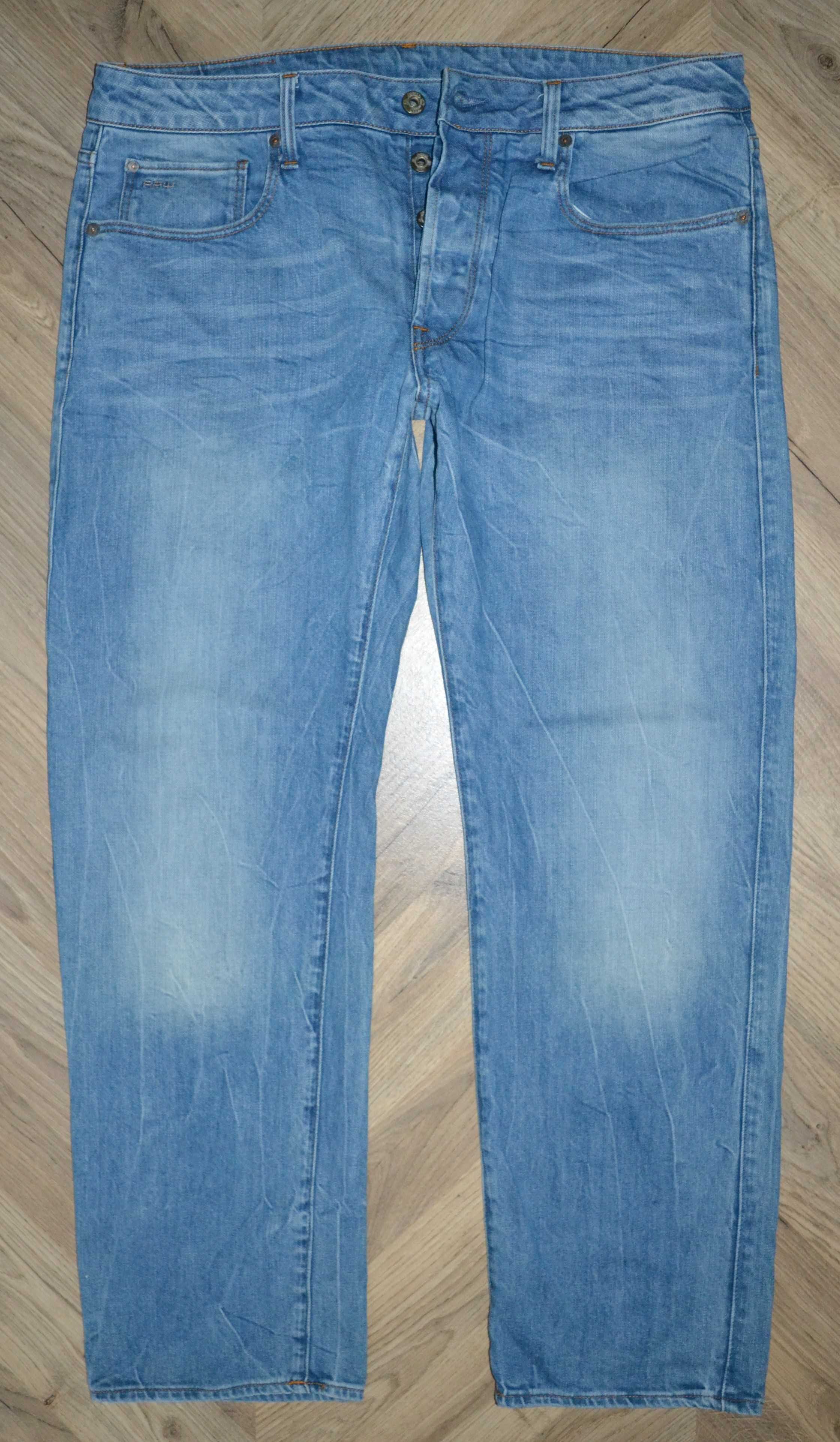 g-star RAW _ niebieskie jeansy straight regular _ 33/30 _ pas 94cm