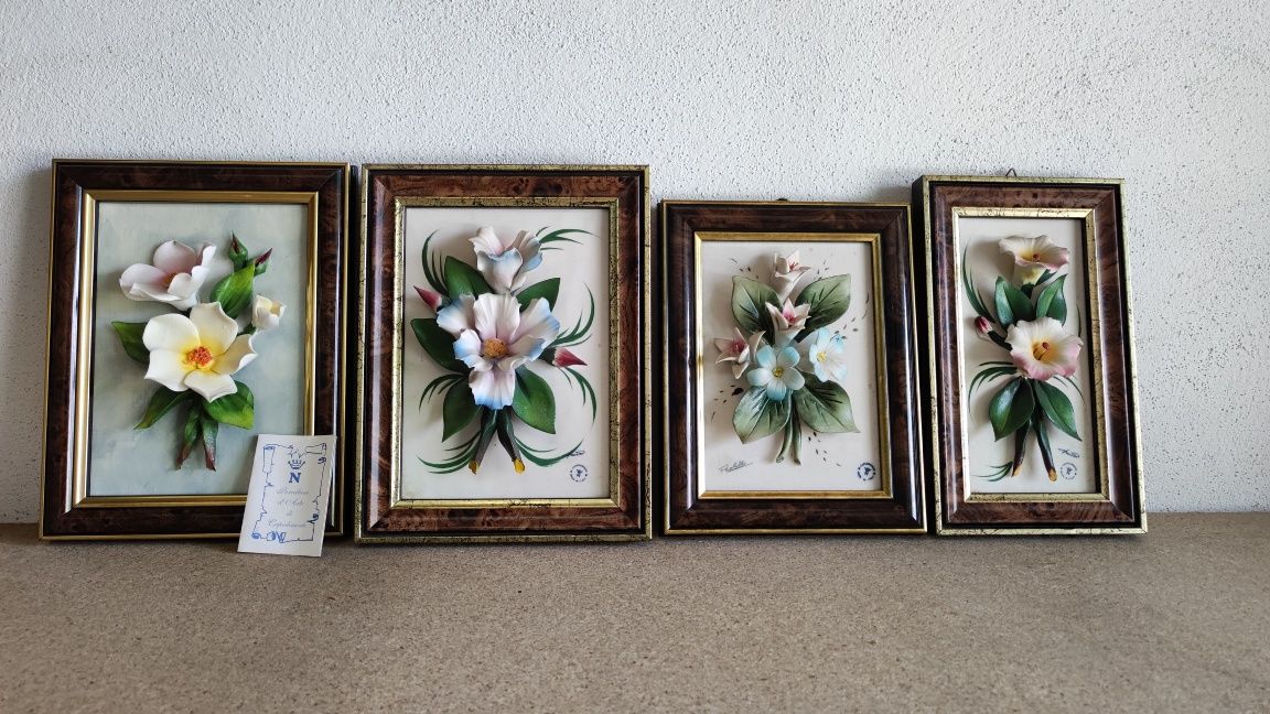 Molduras com flores em louça