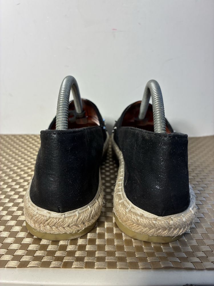 Czarne espadryle z ćwiekami 7386 rozm. 40 -26cm