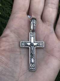 Новий масивний срібний чоловічий хрестик, срібло 925 проба