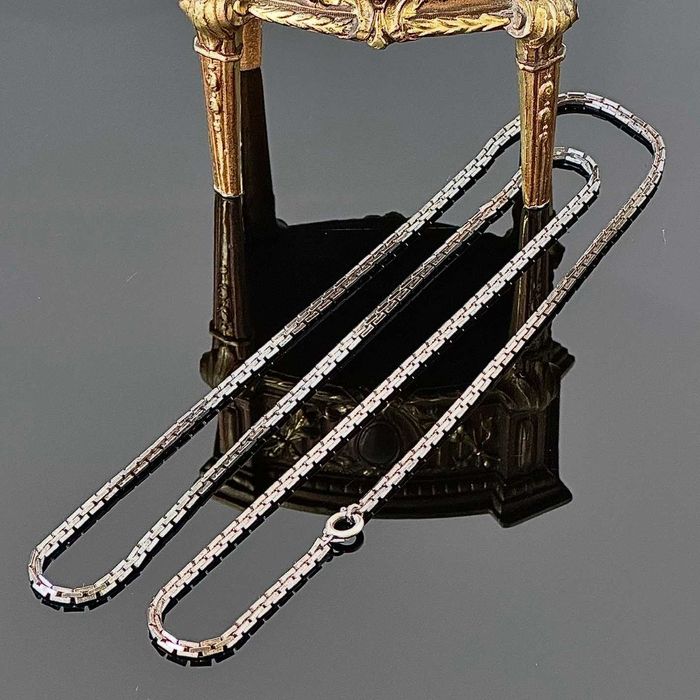 Srebrny łańcuch Art Deco z ok. 1920 roku, wykonany z srebra próby 835