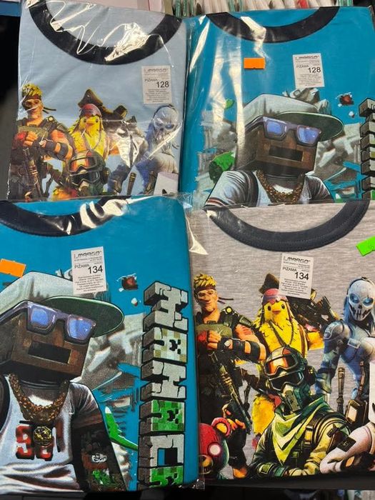 Piżama długi rękaw minecraft minionki