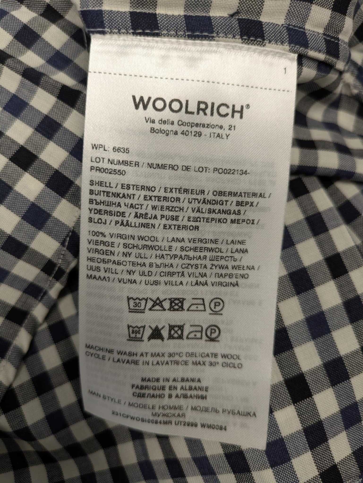 Woolrich virgin wool shirt Koszula 100% wełna dziewicza w kratę S