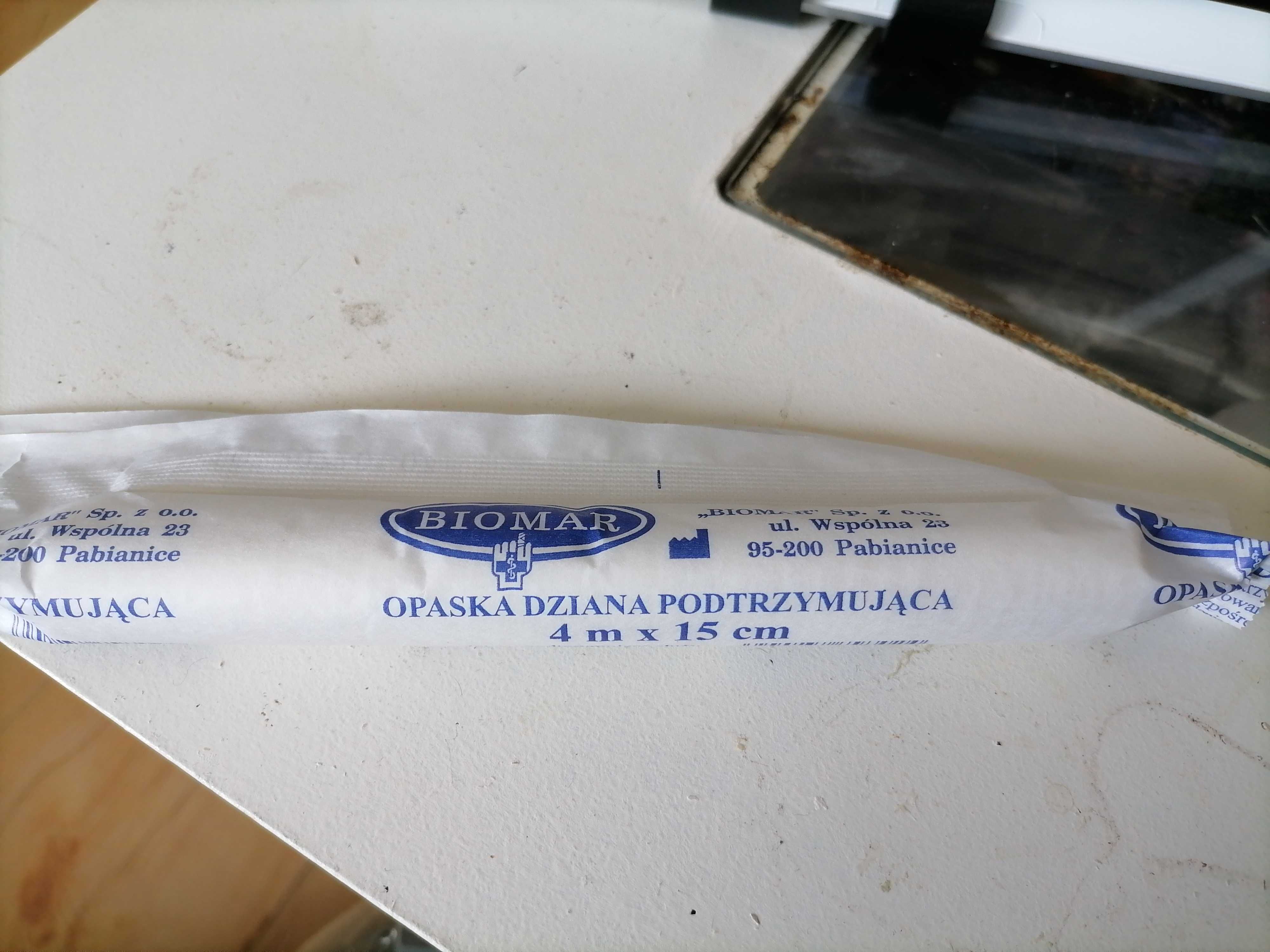 Opatrunek, Bandaż, Opaska dziana podtrzymująca 4m x 15 cm BIOMAR