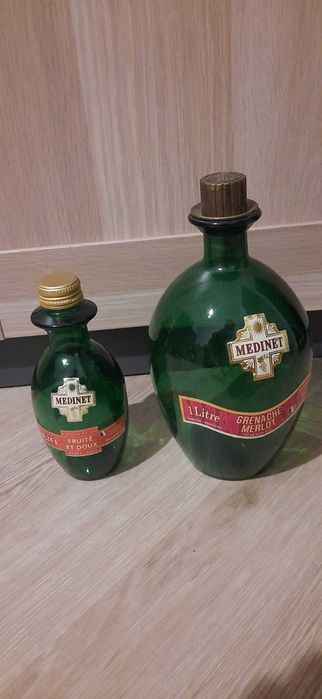 Kultowe Karafki medinet Zestaw / Butelki PRL / Vintage Lata 90
