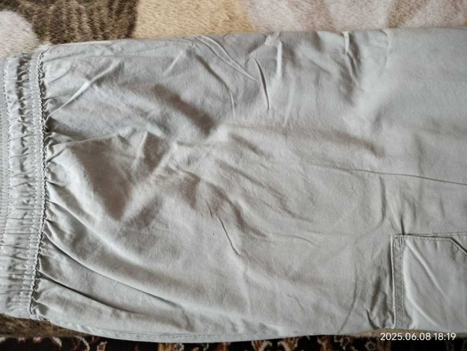 Luźne, jasnoszare NOWE spodnie-bojówki