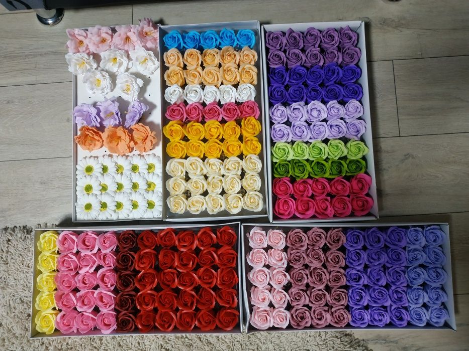 Мильні троянди оптом, квіти з мила для флористів, мыльные розы оптом