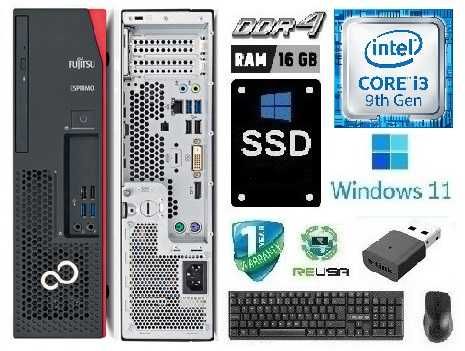 Pç Fujitsu D538/E85+ 9ªG|i3.9100-4.2G|16G|SSD+HDD|Wifi+BT|DVI/DP|W11