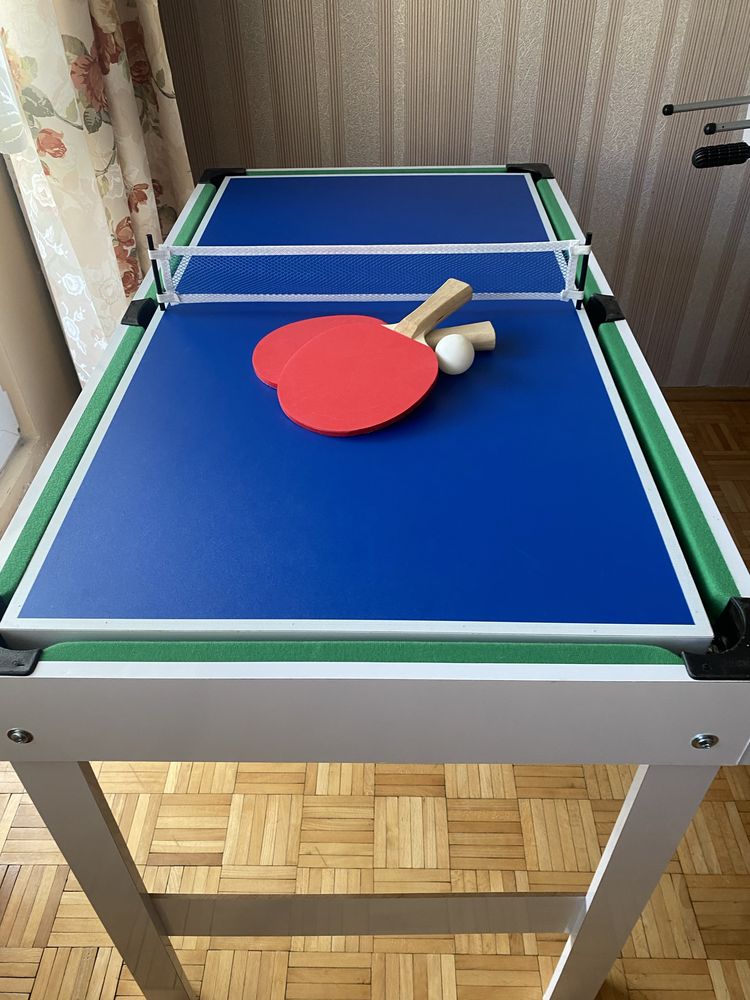 NOWYStół do gier 4 w 1: Piłkarzyki, Bilard, Tenis, Cymbergaj (Krakpol)