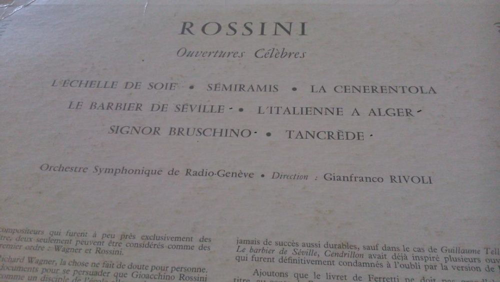 Rossini - Aberturas famosas - Vinil raro (edição francesa)