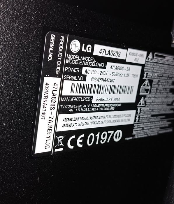 Telewizor LG 47" Smart TV + okulary 3D + pilot Magic