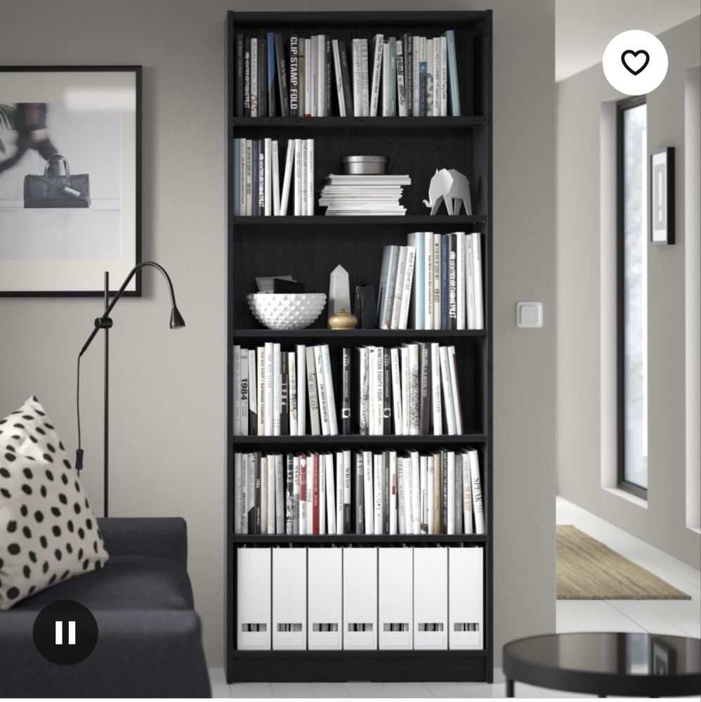 Aktualne !  Ikea billy czarny nowy w kartonie  imitacja dębu 80x28x202