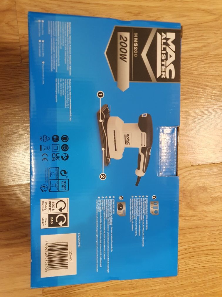 Szlifierka oscylacyjna MacAllister MMS200 Moc 200W Nowa