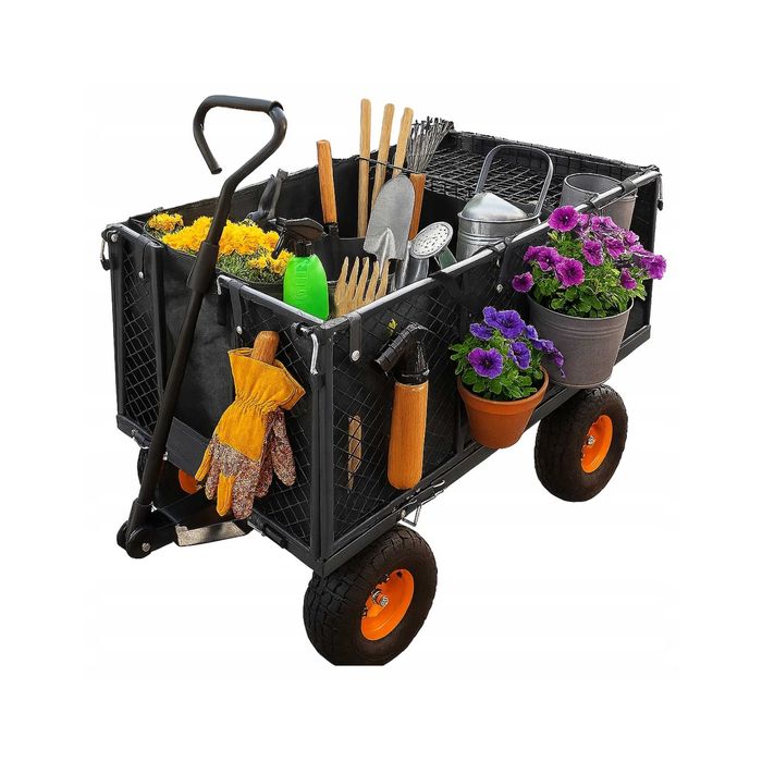 wózek ogrodowy transportowy przyczepka duży 220l 350kg burty+gratis