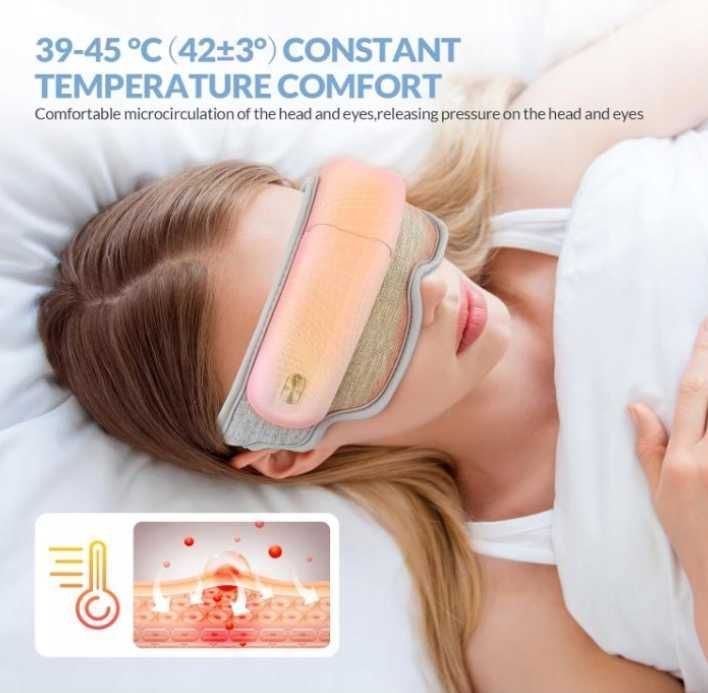 Mafiti Masażer do Oczu z Ciepłem, Wibracją i Bluetooth - Relaks i Ulga