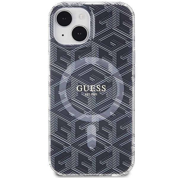 Etui Guess IML GCube MagSafe na iPhone 15 Plus / 14 Plus - czarne
