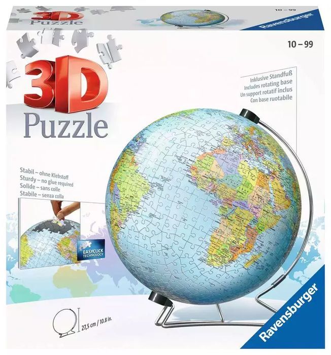 Puzzle 3D 540 elementów. Globus. Ravensburger