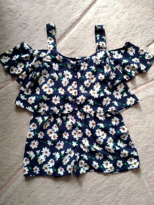 Piękny kombinezon hiszpanka floral kombinezon w kwiaty S