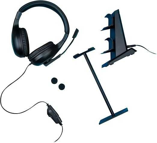 Zestaw akcesoriów PS4: Słuchawki, stacja ładująca do padów, stojak,