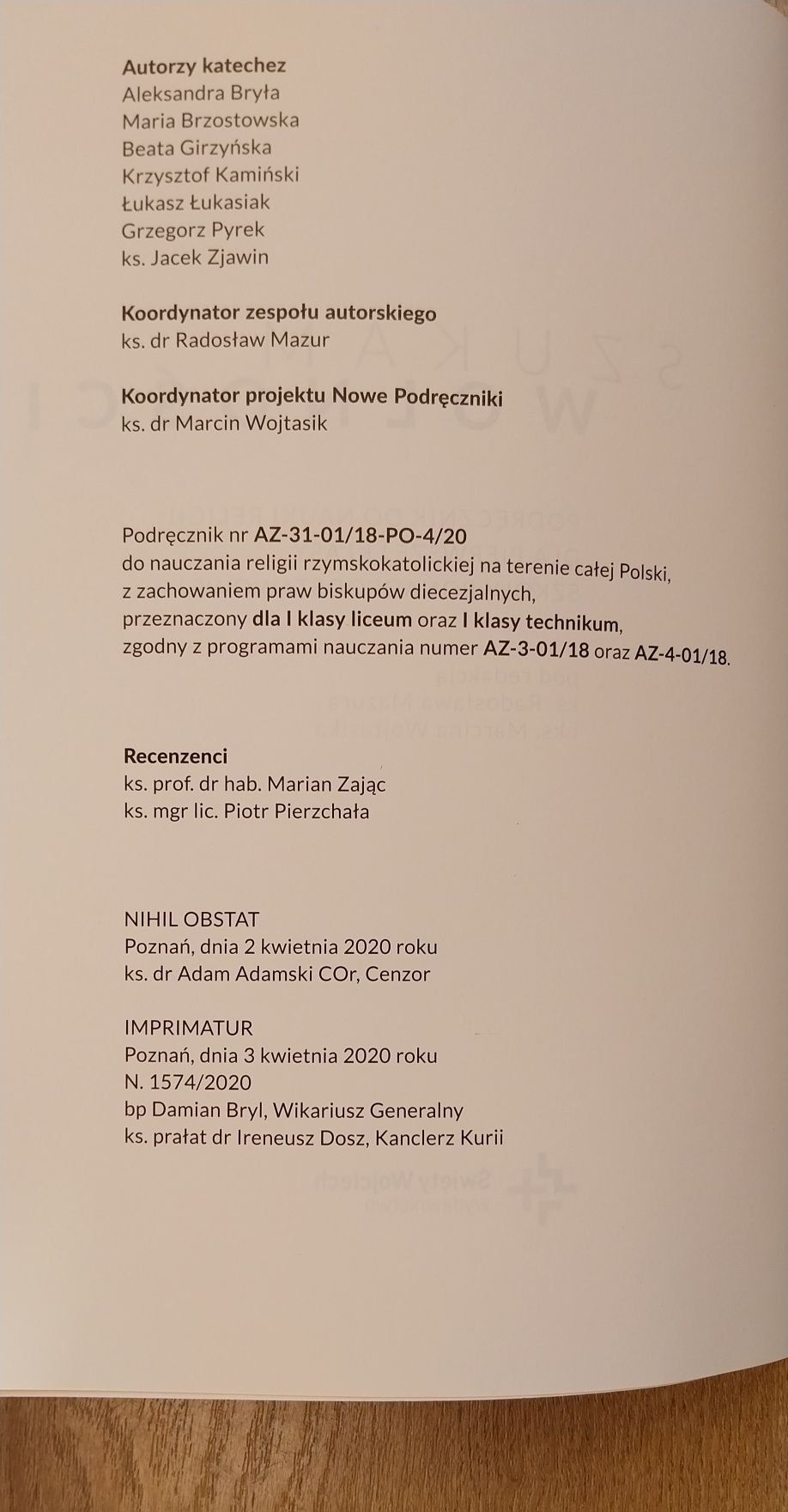 Podręcznik "Szukam wolności" Religia 1,Św.Wojciech