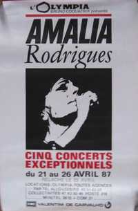 Cartaz de concerto Amália Rodrigues Olympia Paris