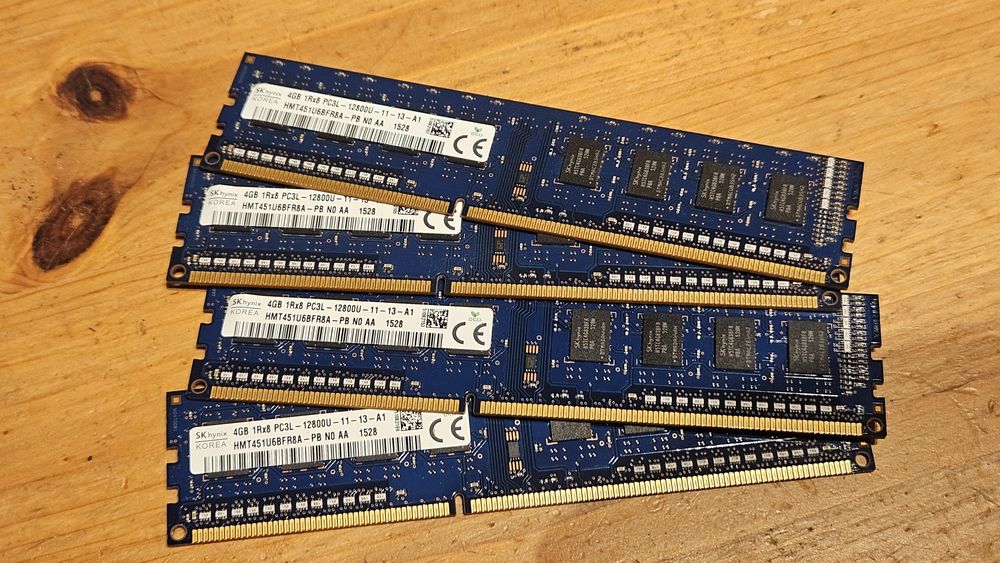 Pamięć ram 4 x 4GB ddr3 12800U razem 16GB