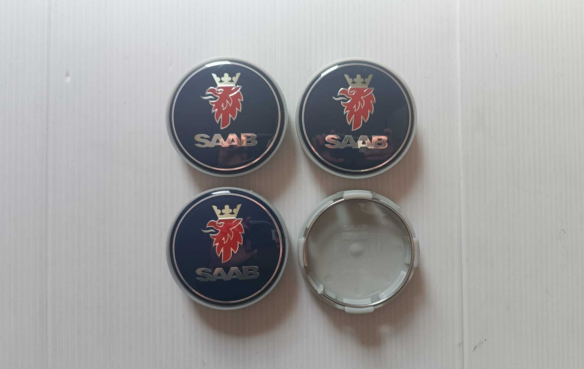 Centros/tampas de jante completos SAAB com 63 mm