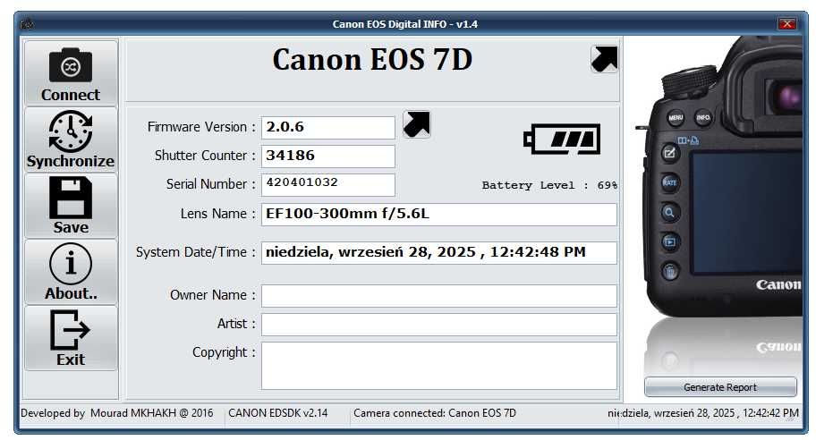 Lustrzanka Canon EOS 7D przebieg tylko 34 tysiące