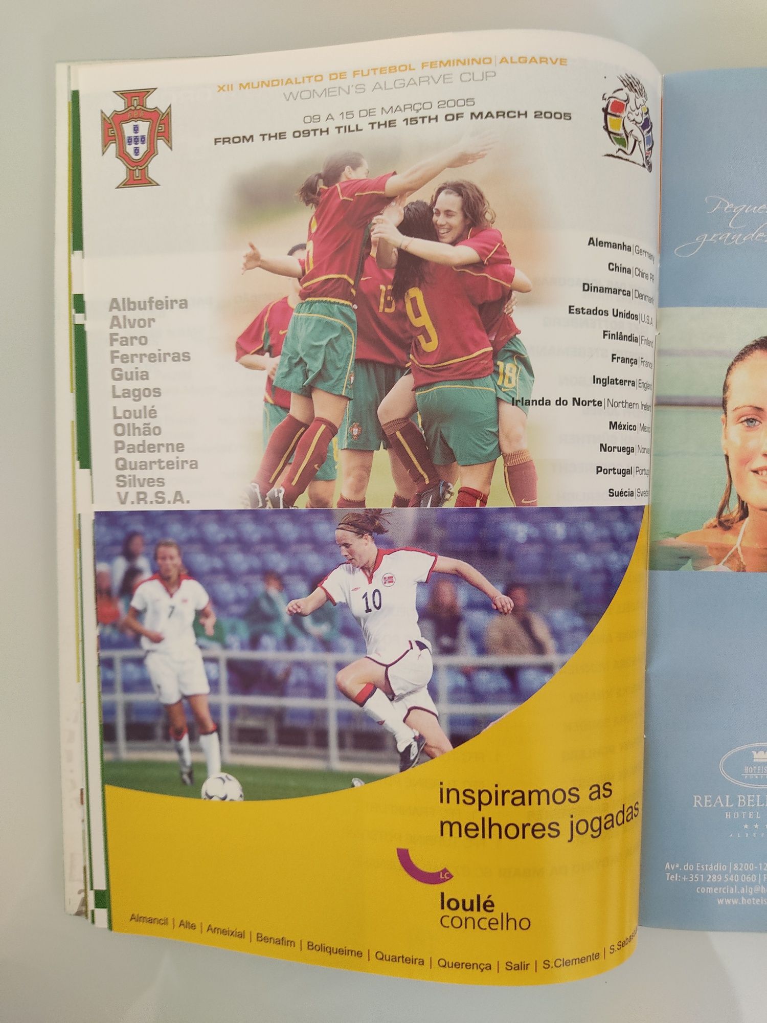 Programa de Mundialito de futebol feminino Algarve 2005