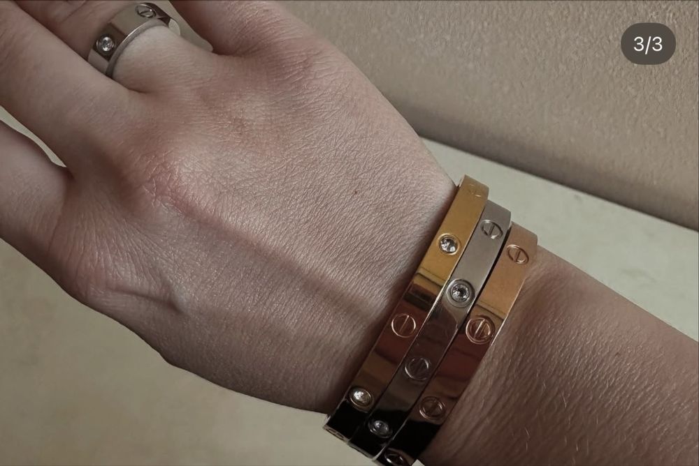 Набор браслетов/ кольцо, на запястье 16 см, лого Cartier