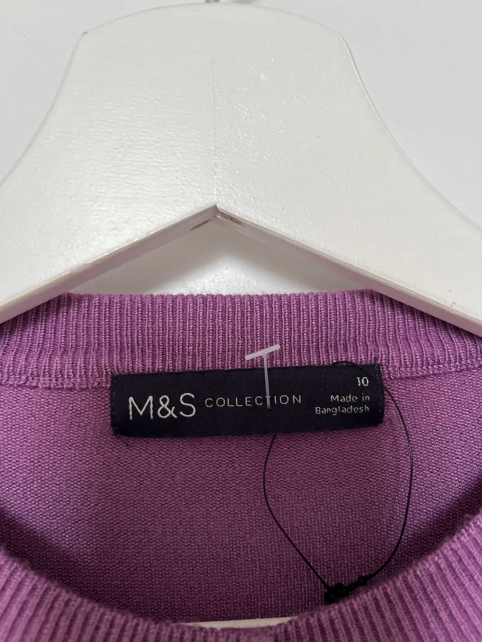 Fioletowy zapinany sweterek M&S rozmiar M