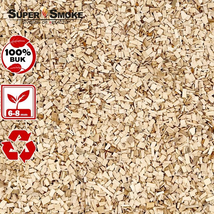 Zrębki Wędzarnicze Super Smoke BUK KL-08 (6-8mm) Medium 60 Litrów
