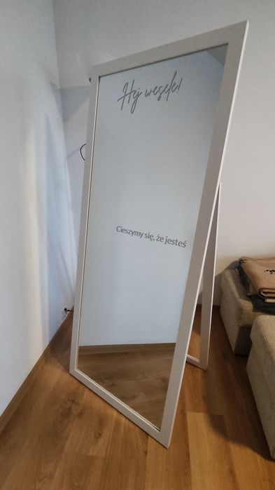 Lustro stojące weselne białe
