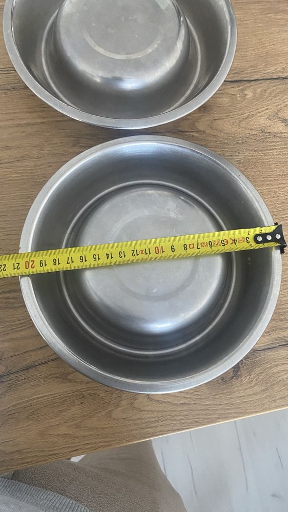 2 miski dla psa lub kota ze stali nierdzenej 21cm