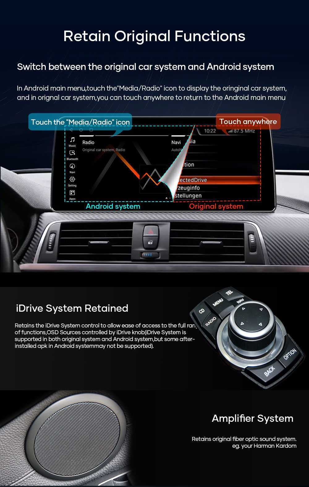 Radio DAB+ GPS WiFi Android BMW NBT F30 F31 F34 F32 F33 F36 F80 F82